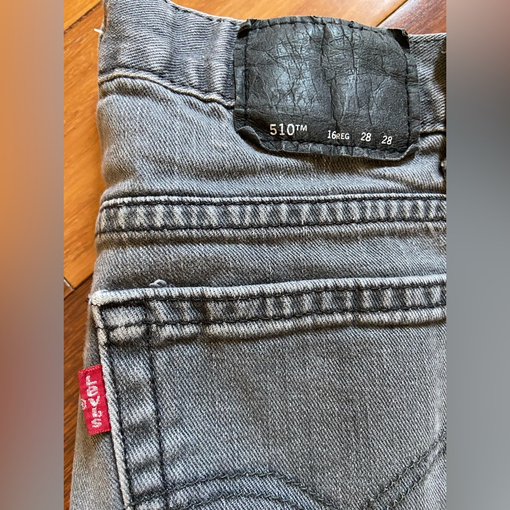 Levi's 510 Youth Skinny Jeans Charcoal Grey Sz 16 Reg 28W x 28L